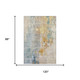 8' X 10' Linen Gold And Teal Abstract Washable Area Rug With UV Protection