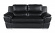 Three Piece Indoor Black Genuine Leather Six Person Seating Set