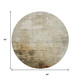 8' Linen Ivory And Copper Abstract Washable Round Rug With UV Protection