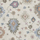 8' X 10' Ivory Blue And Coral Floral Washable Area Rug With UV Protection