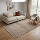 5' X 8' Copper Gray And Beige Abstract Geometric Washable Area Rug With UV Protection