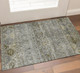 3' X 5' Pewter Olive Green And Beige Tribal Washable Area Rug With UV Protection