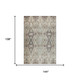 9' X 12' Linen Gray And Silver Abstract Washable Area Rug With UV Protection