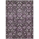 5' X 8' Eggplant And Gray Floral Washable Indoor Outdoor Area Rug
