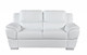 Three Piece Indoor White Genuine Leather Six Person Seating Set