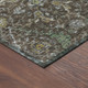 10' X 14' Chocolate And Gray Damask Washable Indoor Outdoor Area Rug