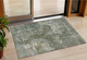 3' X 5' Fern Green And Beige Abstract Washable Indoor Outdoor Area Rug