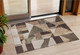 3' X 5' Brown And Beige Geometric Washable Indoor Outdoor Area Rug