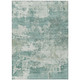 5' X 8' Aqua And Ivory Abstract Washable Indoor Outdoor Area Rug