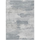 8' X 10' Silver And Gray Abstract Washable Indoor Outdoor Area Rug