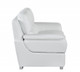 48" White And Silver Leather Match Club Chair