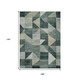 9' X 12' Artichoke Green And Wheat Geometric Washable Indoor Outdoor Area Rug