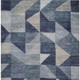 10' X 14' Blue And Wheat Geometric Washable Indoor Outdoor Area Rug