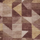 5' X 8' Burgundy And Wheat Geometric Washable Indoor Outdoor Area Rug