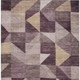 3' X 5' Plum And Wheat Geometric Washable Indoor Outdoor Area Rug