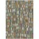10' X 14' Artichoke Green Copper And Ivory Striped Washable Indoor Outdoor Area Rug