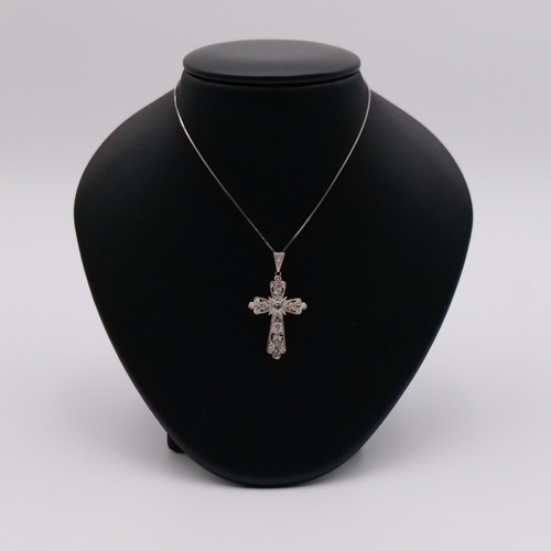 Antique Cross Necklace - 14k - 18" Chain
