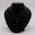 3 Stone Aquamarine Necklace - 10k - 18" Chain