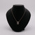 Sapphire and Diamond Cluster Necklace - 14k - 20" Chain