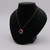 Ruby and Diamond Cluster Necklace - 14/18k - 18" Chain