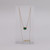 East To West Emerald W/ Diamond Halo Necklace - 14k - 16" Chain