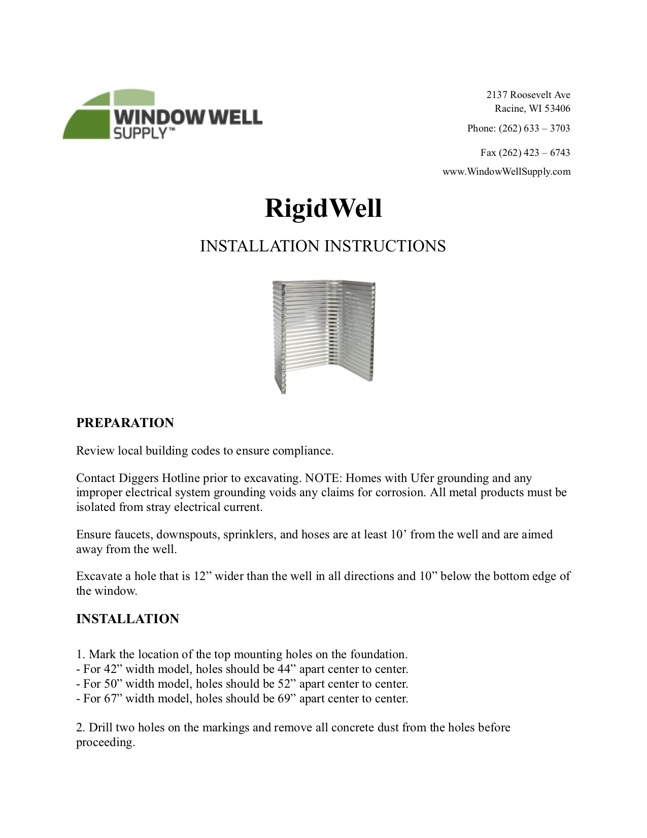 RigidWell Steel Egress Window Well RigidWell Steel Egress Window Well