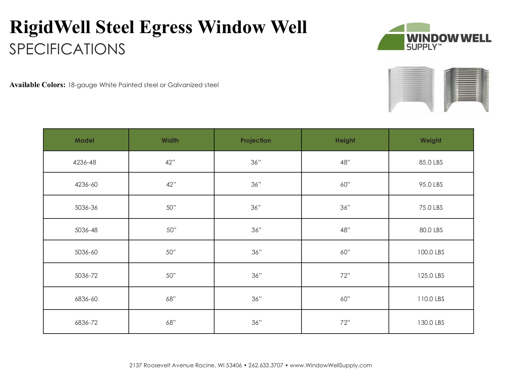 RigidWell Steel Egress Window Well RigidWell Steel Egress Window Well