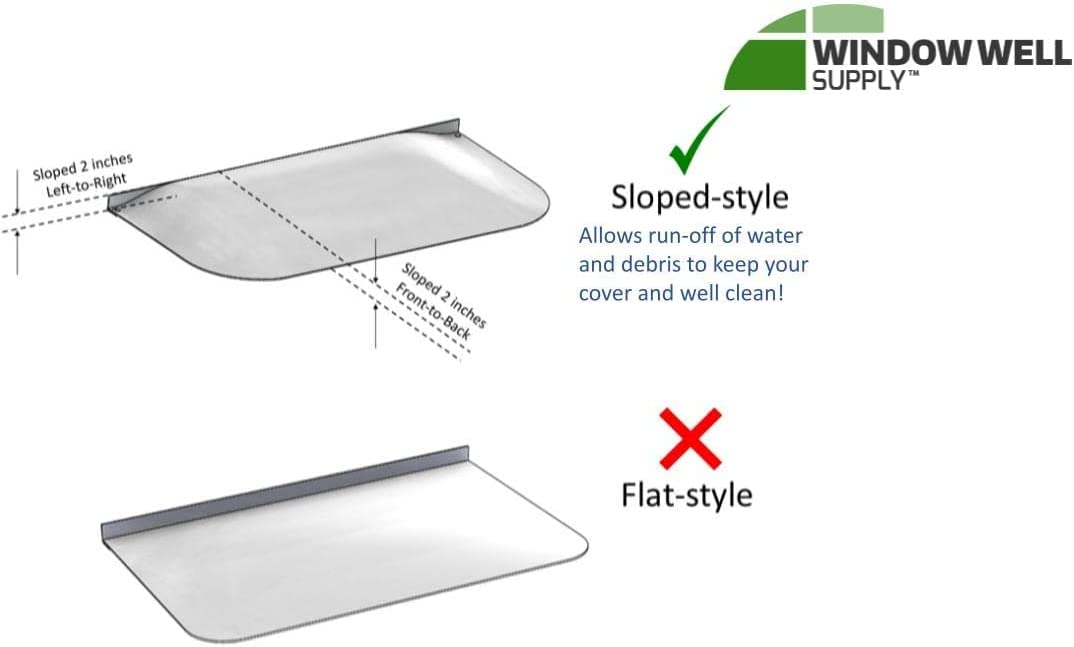 Standard Sloped Elongated Cover for Metal Window Wells Standard Sloped Elongated Cover for Metal Window Wells