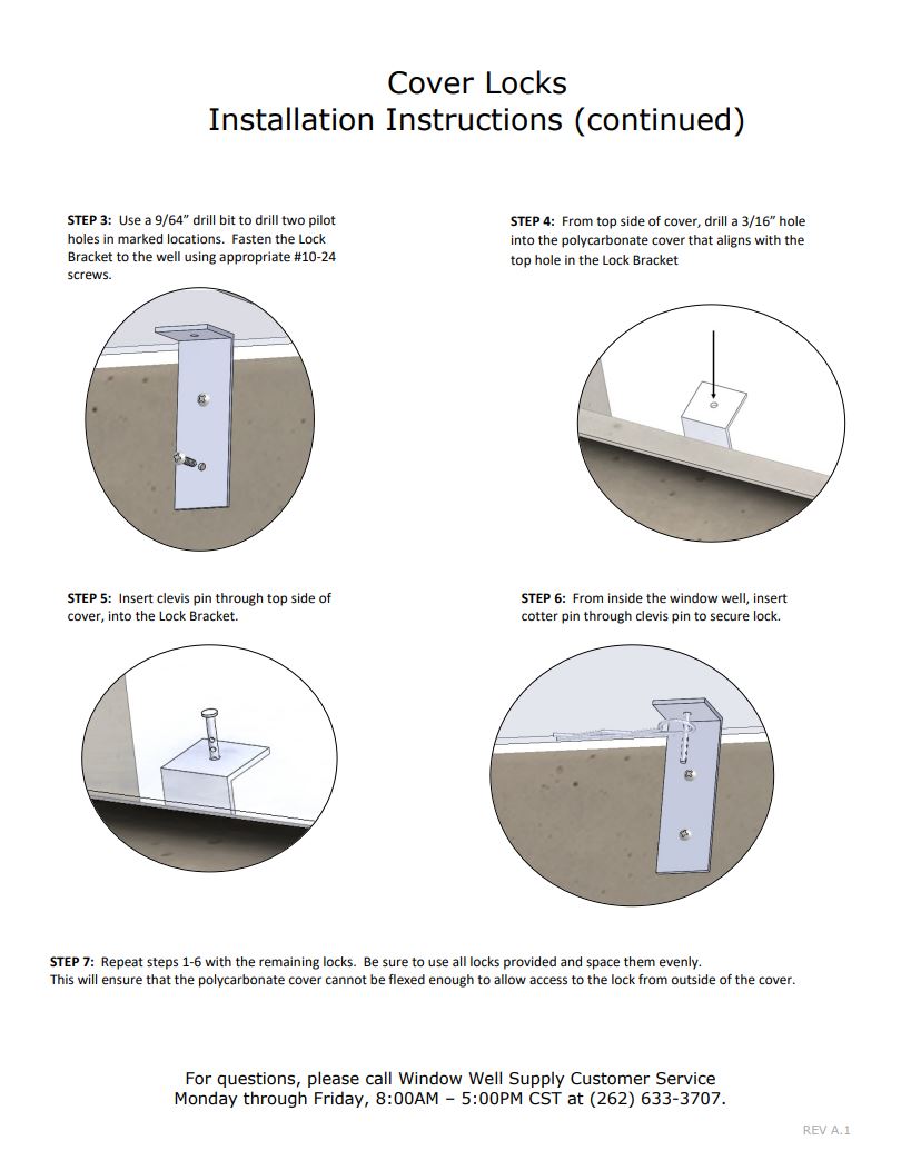 Window Well Cover Lock Set