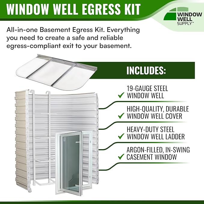 Quick-Ship Tuffwell Metal Egress Kit w/ In-Swing Window *BEST SELLER