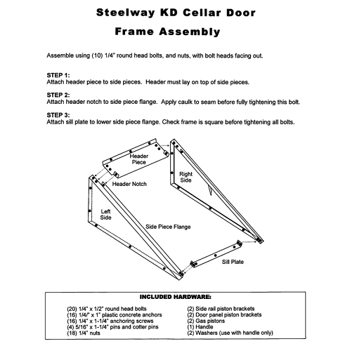 Quick-Ship Steelway Angled Basement Door (Knock-Down)