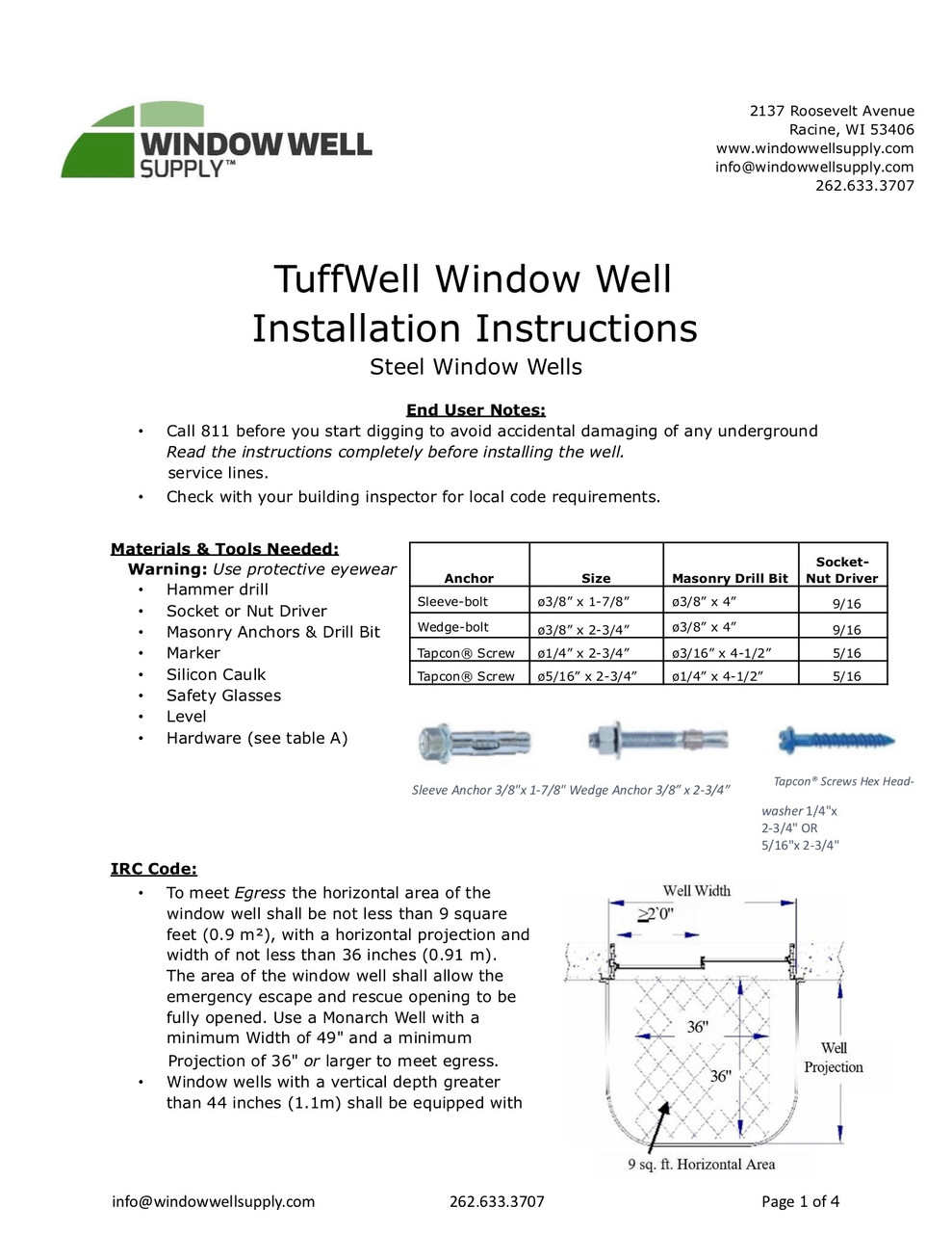 Quick-Ship TuffWell Metal Window Well   *BEST SELLER