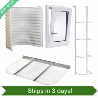 Quick-Ship Tuffwell Metal Egress Kit w/ Tilt & Turn Window