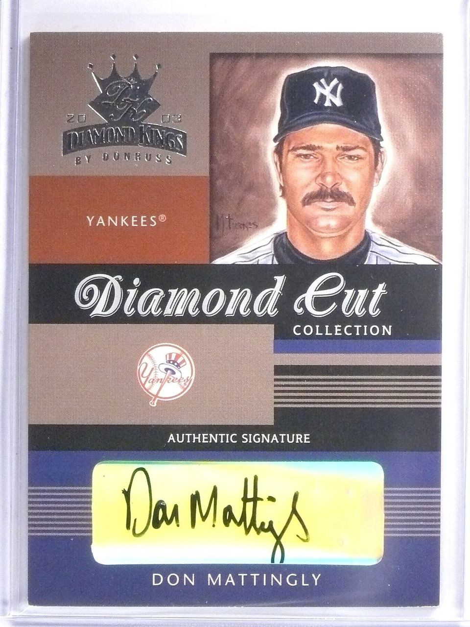 2003 Donruss Diamond Kings Cut Don Mattingly Autograph Auto D59