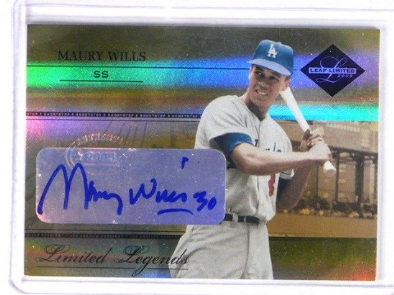 2005 Leaf Limited Legends Maury Wills auto autograph #D41/50 #LL-32