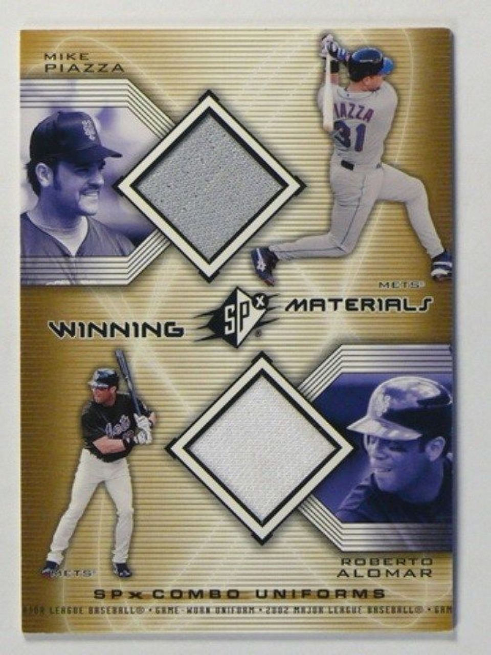 2002 SPX Winning Materials Mike Piazza & Roberto Alomar jersey #WM-PA -  Sportsnut Cards