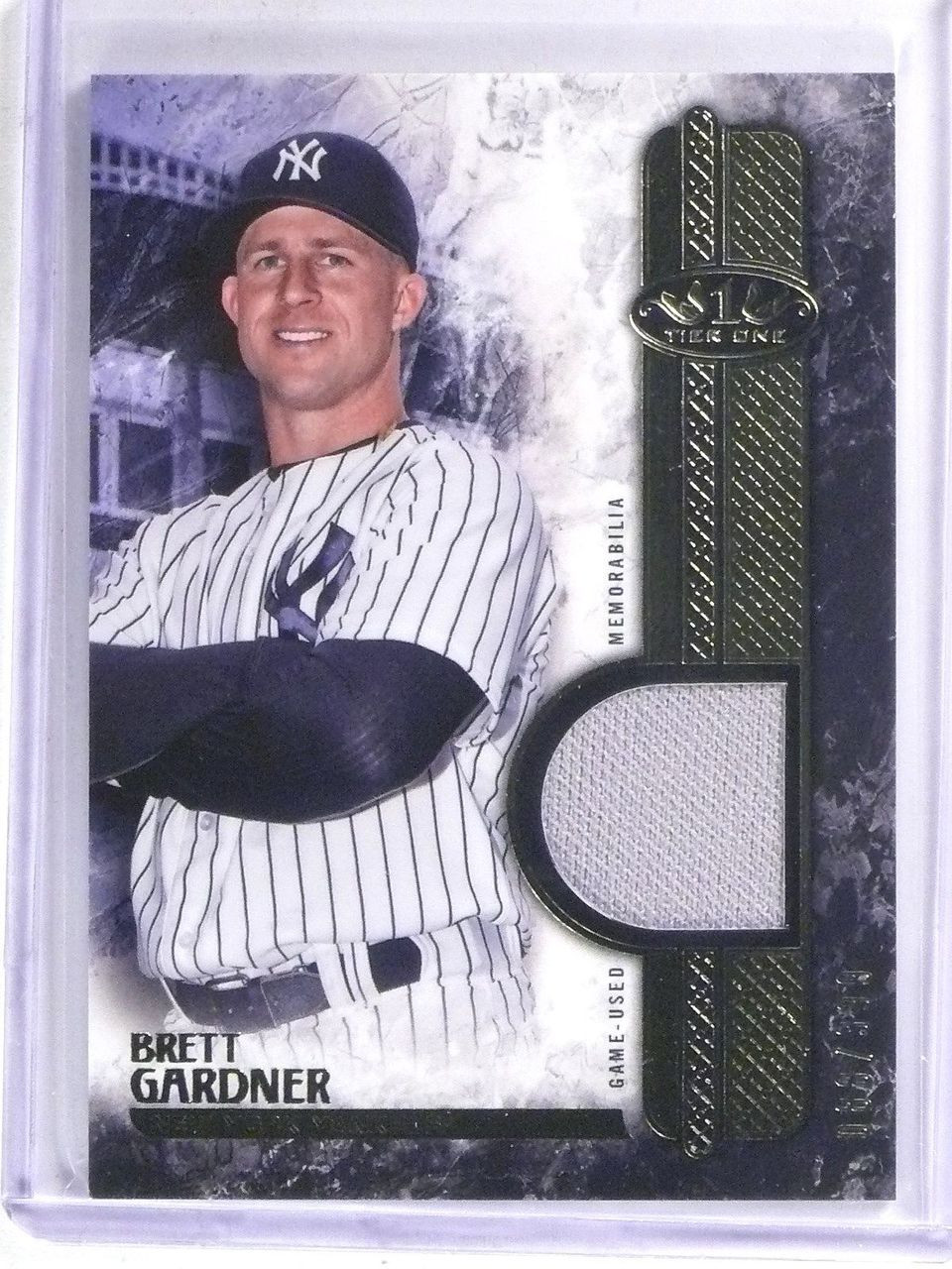 2016 Topps Tier One Relics #T1R-BG Brett Gardner Game Worn Yankees Jersey  Baseball Card - Only 399 made!