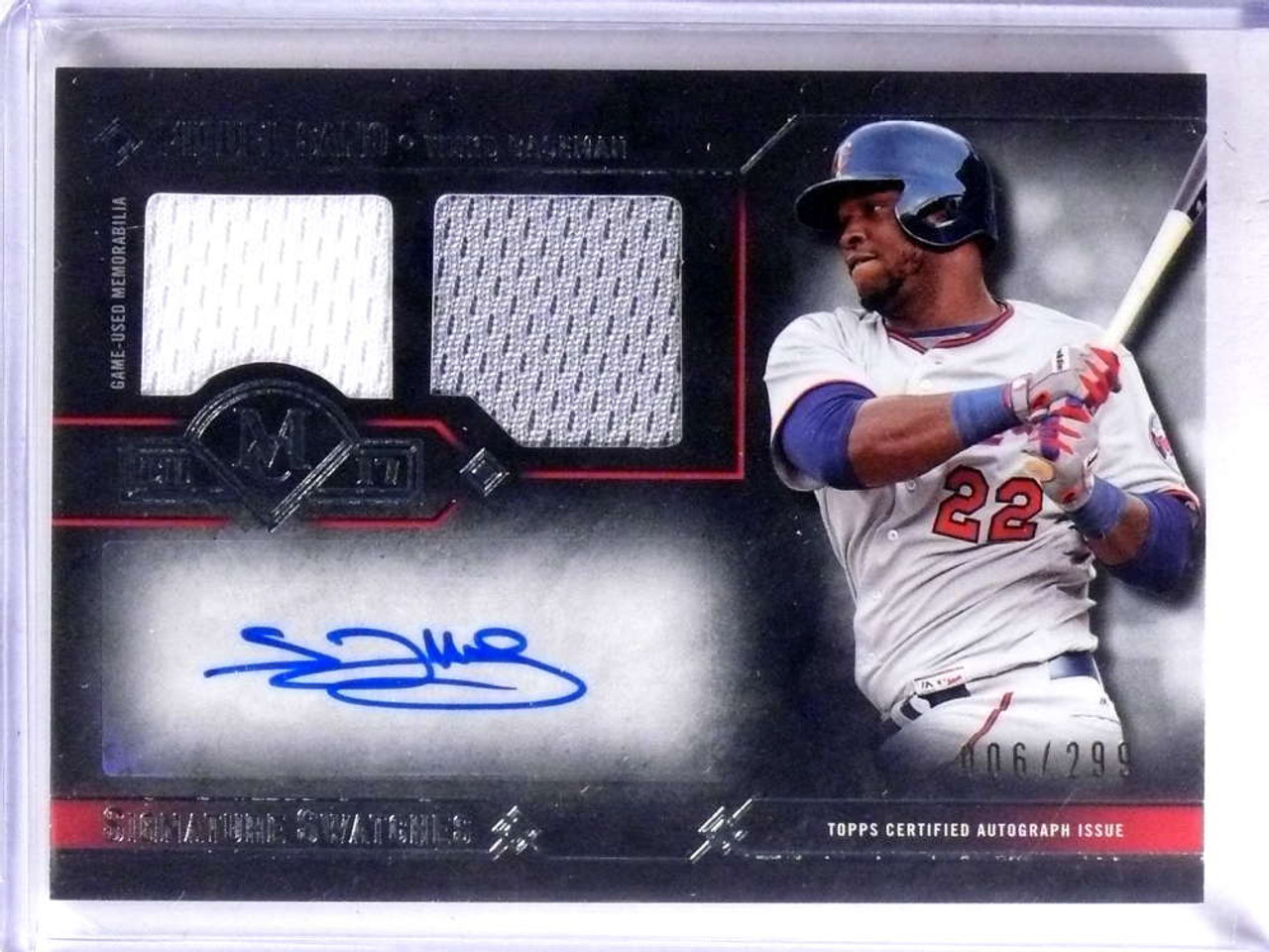 2017 Topps Museum Signature Swatches Miguel Sano autograph jersey