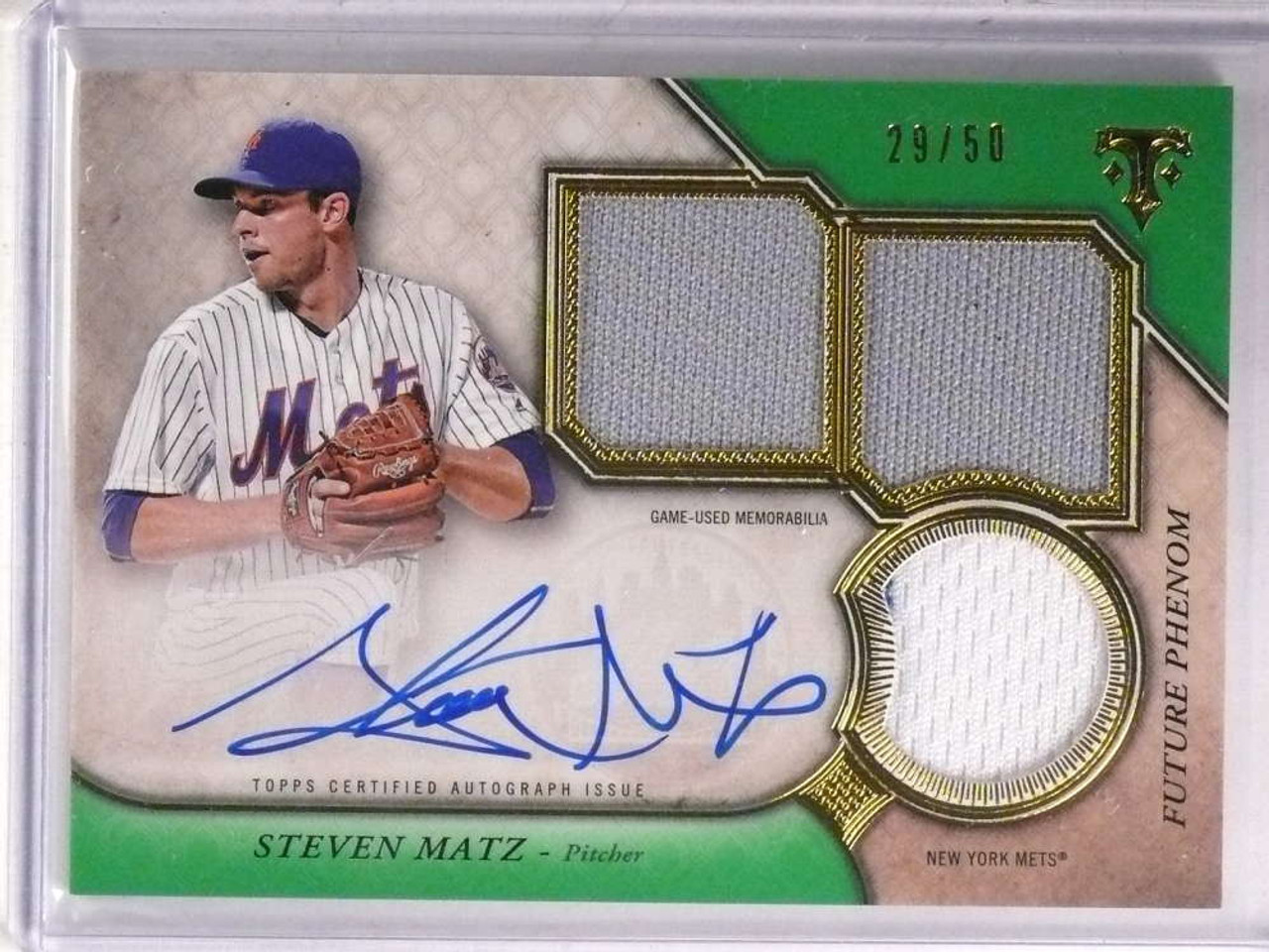 2017 Topps Triple Threads Steven Matz autograph auto jersey #D29/50 *69548