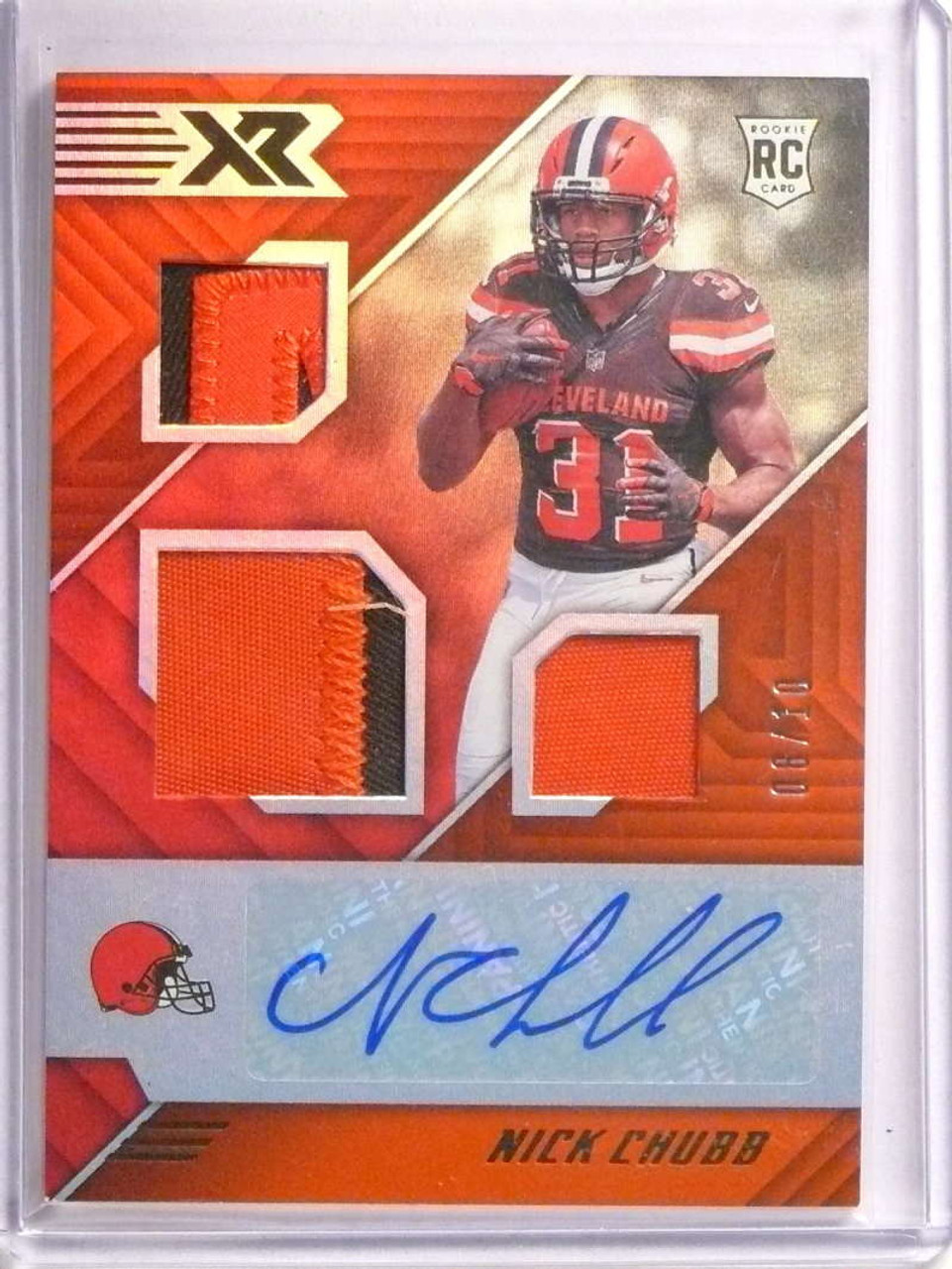 nick chubb jersey card