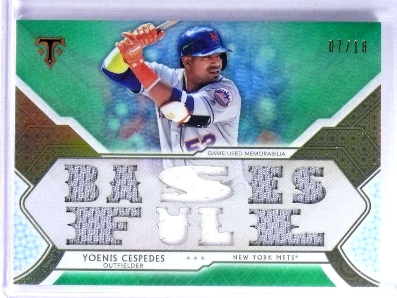 2018 Topps Triple Threads Yoenis Cespedes Emerald Jersey #D07/18 Mets  *75015 - Sportsnut Cards