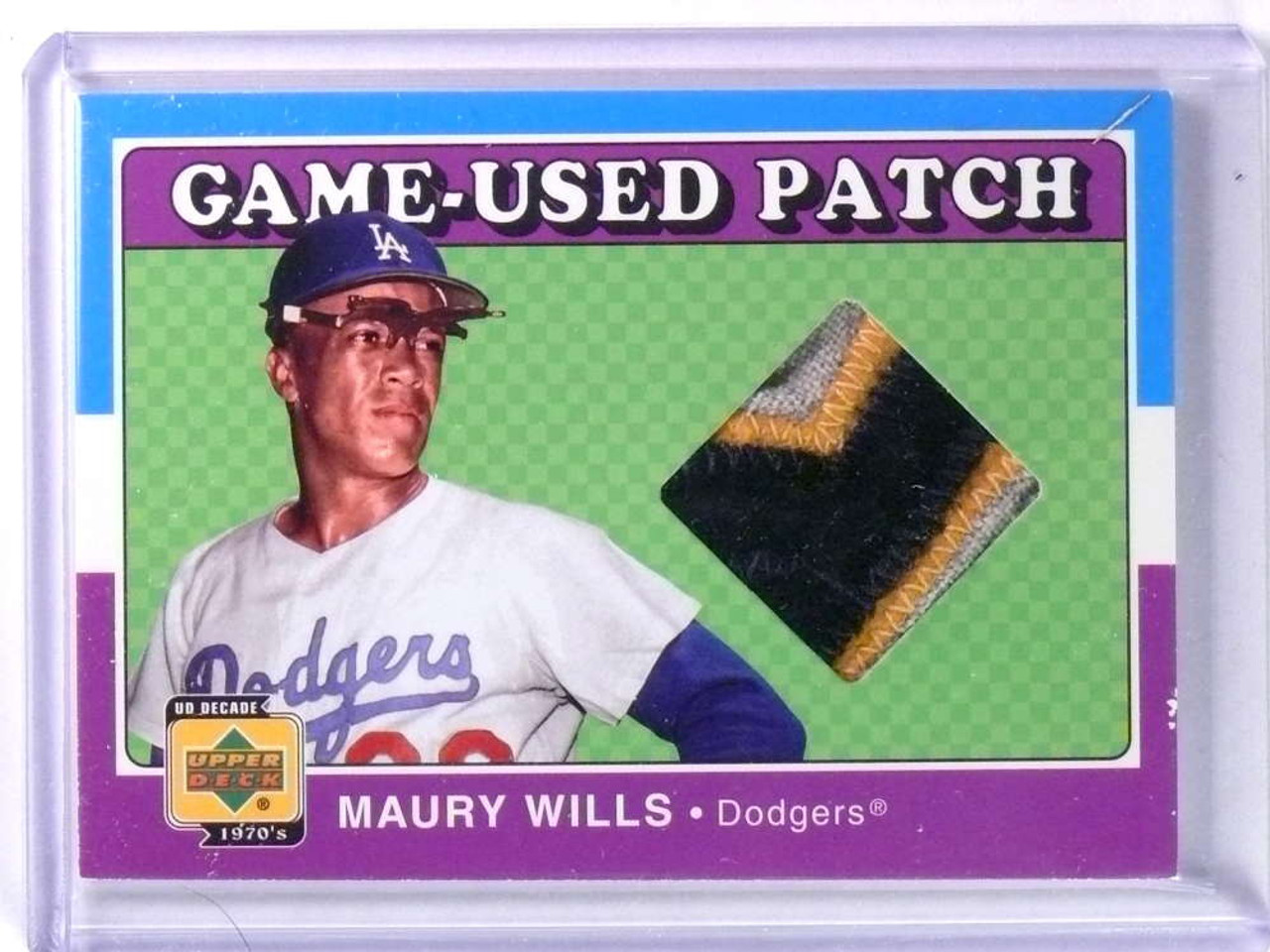 2001 Upper Deck Decade Game-Used Patch Maury Wills 3clr Patch #PMW