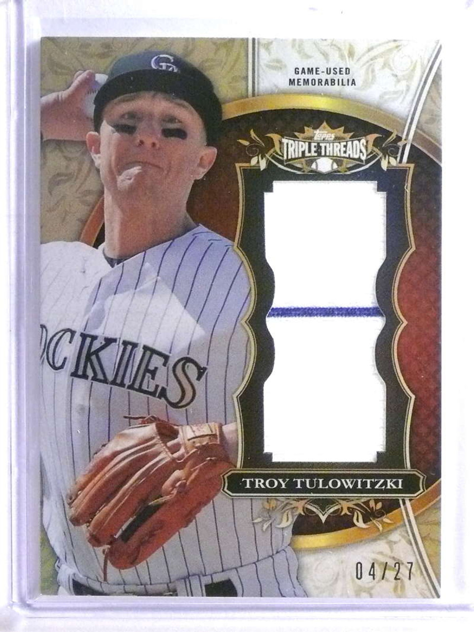 2013 Topps Triple Threads Unity Troy Tulowitzki Jersey #D04/27 #TTUJRTT2  *76158 - Sportsnut Cards