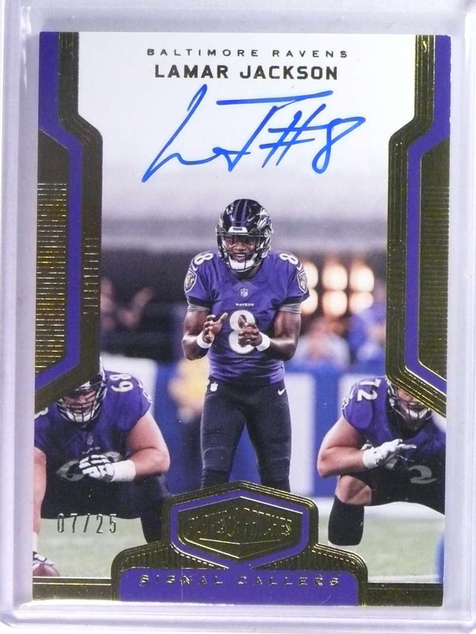 lamar jackson signed football card