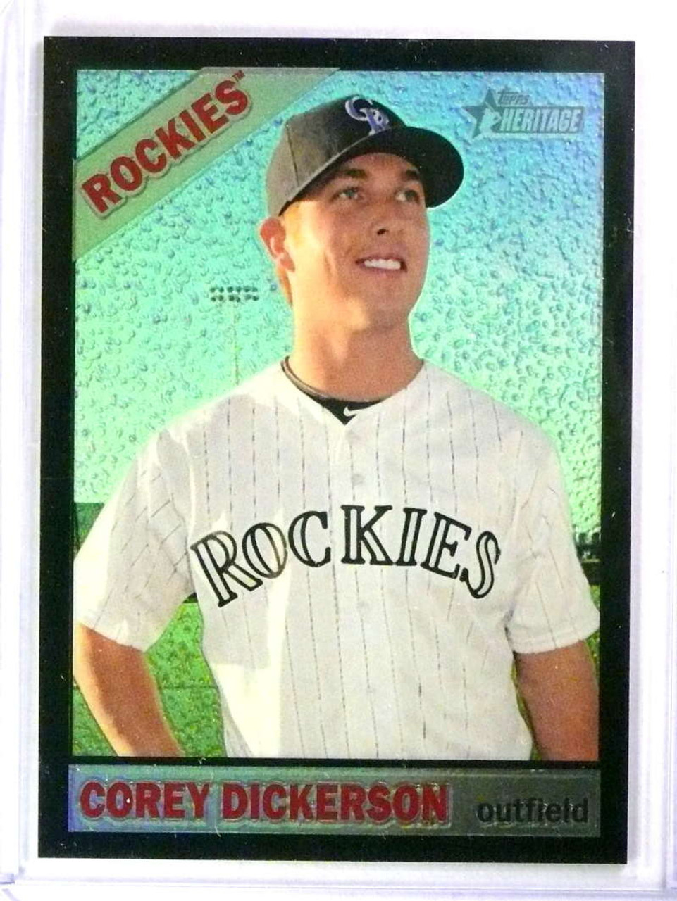 2015 Topps Heritage Chrome Black Refractor Corey Dickerson #D19/66