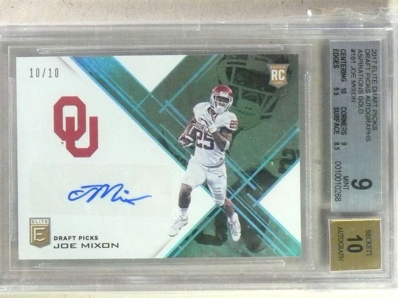 2017 Elite Draft Aspirations Gold Joe Mixon rc rookie auto #10/10 BGS9  *84186 - Sportsnut Cards