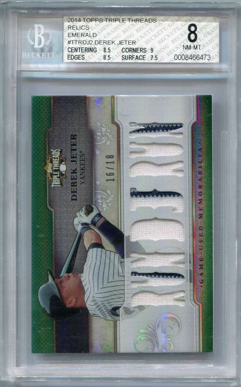 2011 Topps Triple Threads Relics Emerald Derek Jeter Jersey 12/18 Captain  Clutch - Sportsnut Cards