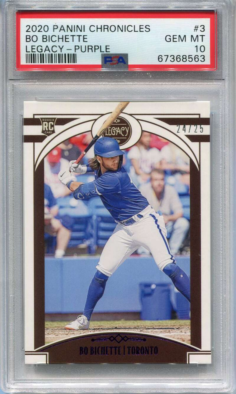 2020 Panini Legacy Purple 3 Bo Bichette Rookie 24/25 PSA 10 GEM MT