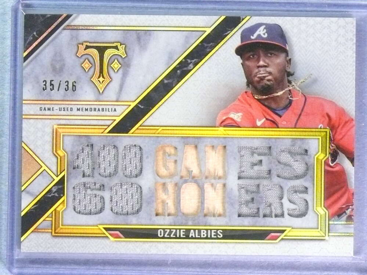 2021 Topps Triple Threads Relics Ozzie Albies Jersey Bat #35/36