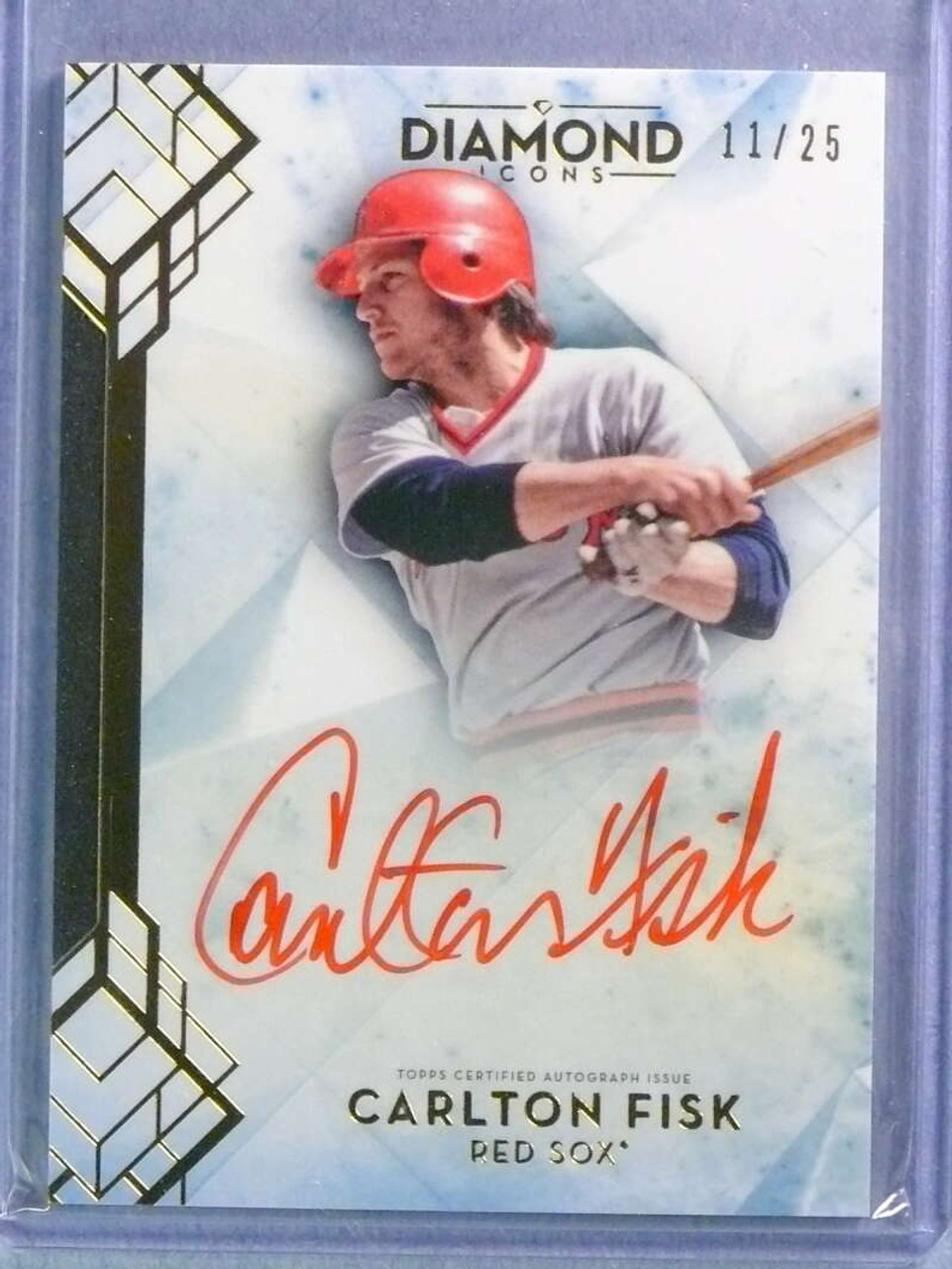 2020 Topps Diamond Icons Baseball Red Ink Carlton Fisk Autograph Auto #11/25